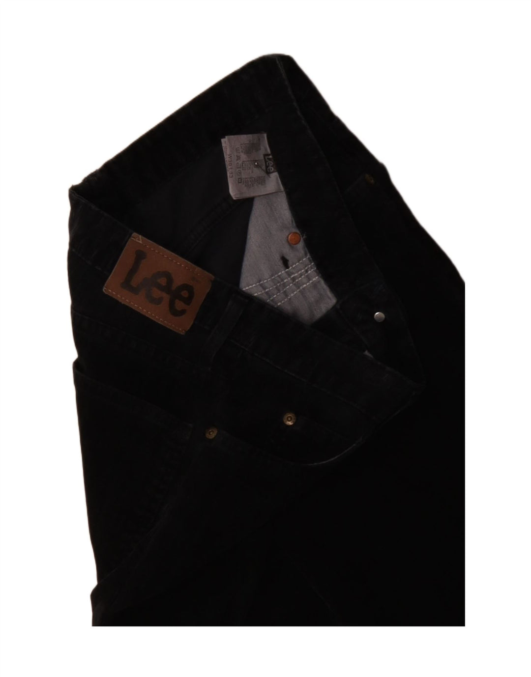 Calça feminina de veludo cotelê LEE W30 L30 azul marinho algodão