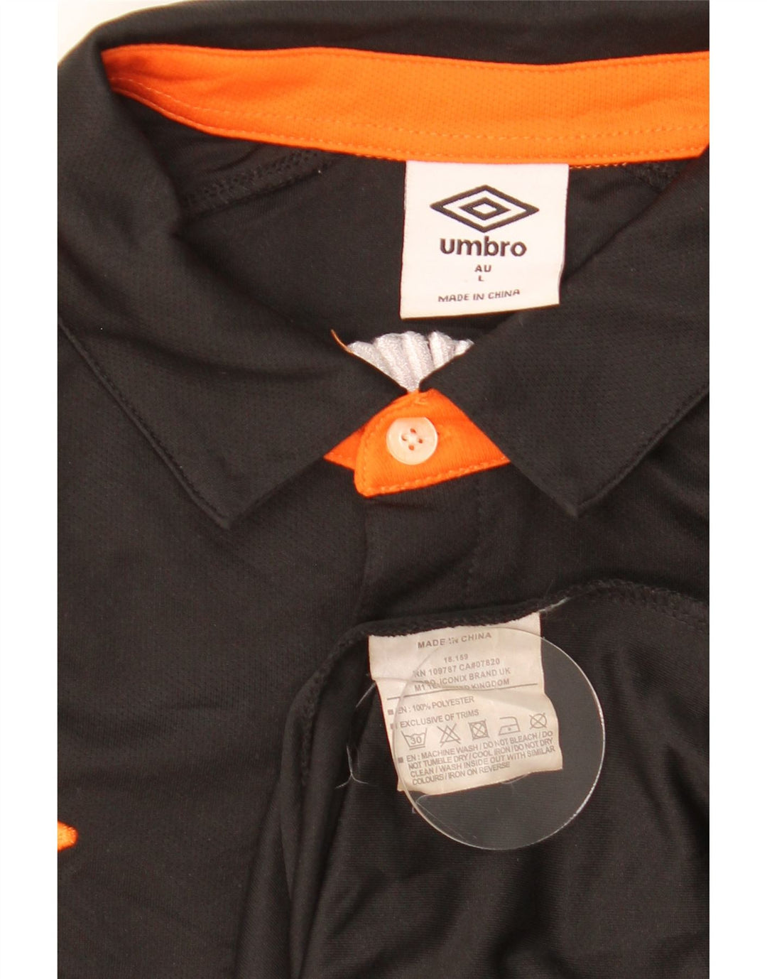 Camisa polo masculina Spartans da Umbro, grande, preta, colorida, poliéster