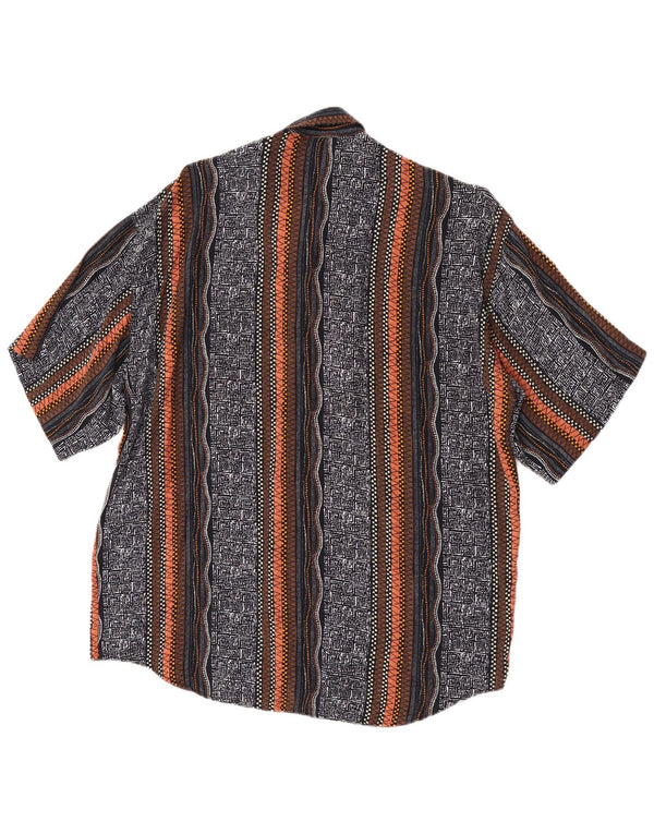 Camisa masculina de manga curta Kantaros média viscose geométrica multicolorida