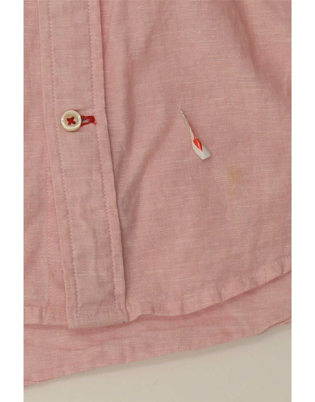 Tommy Hilfiger Camisa masculina de manga curta regular fit pequena rosa linho