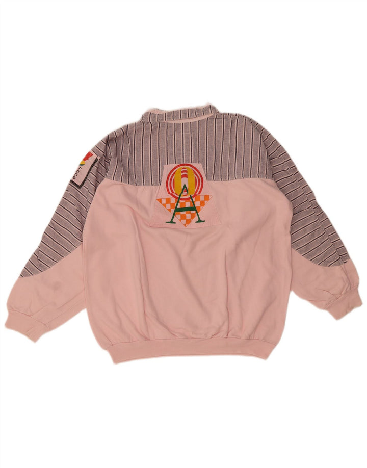 Suéter de moletom gráfico oversized feminino vintage Reino Unido 14 rosa médio