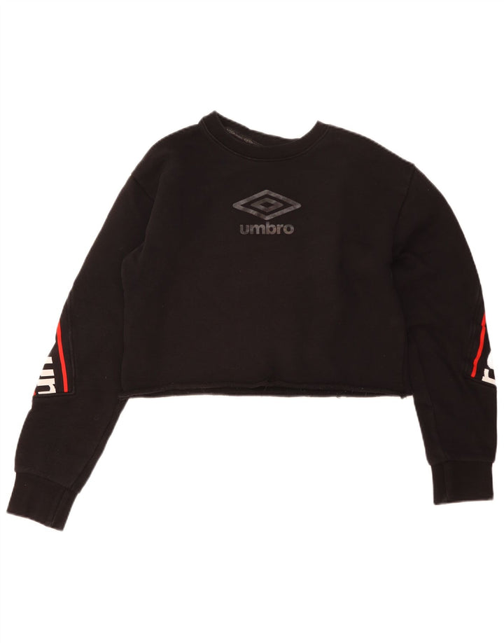 Moletom feminino Umbro Crop Graphic Jumper UK 14 Médio Preto