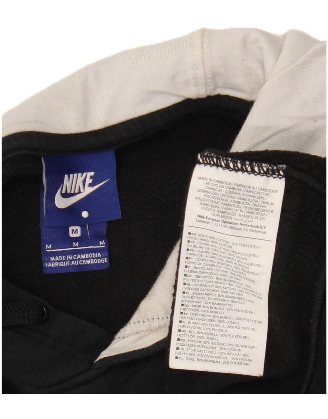 Nike masculino gráfico moletom com capuz médio algodão preto