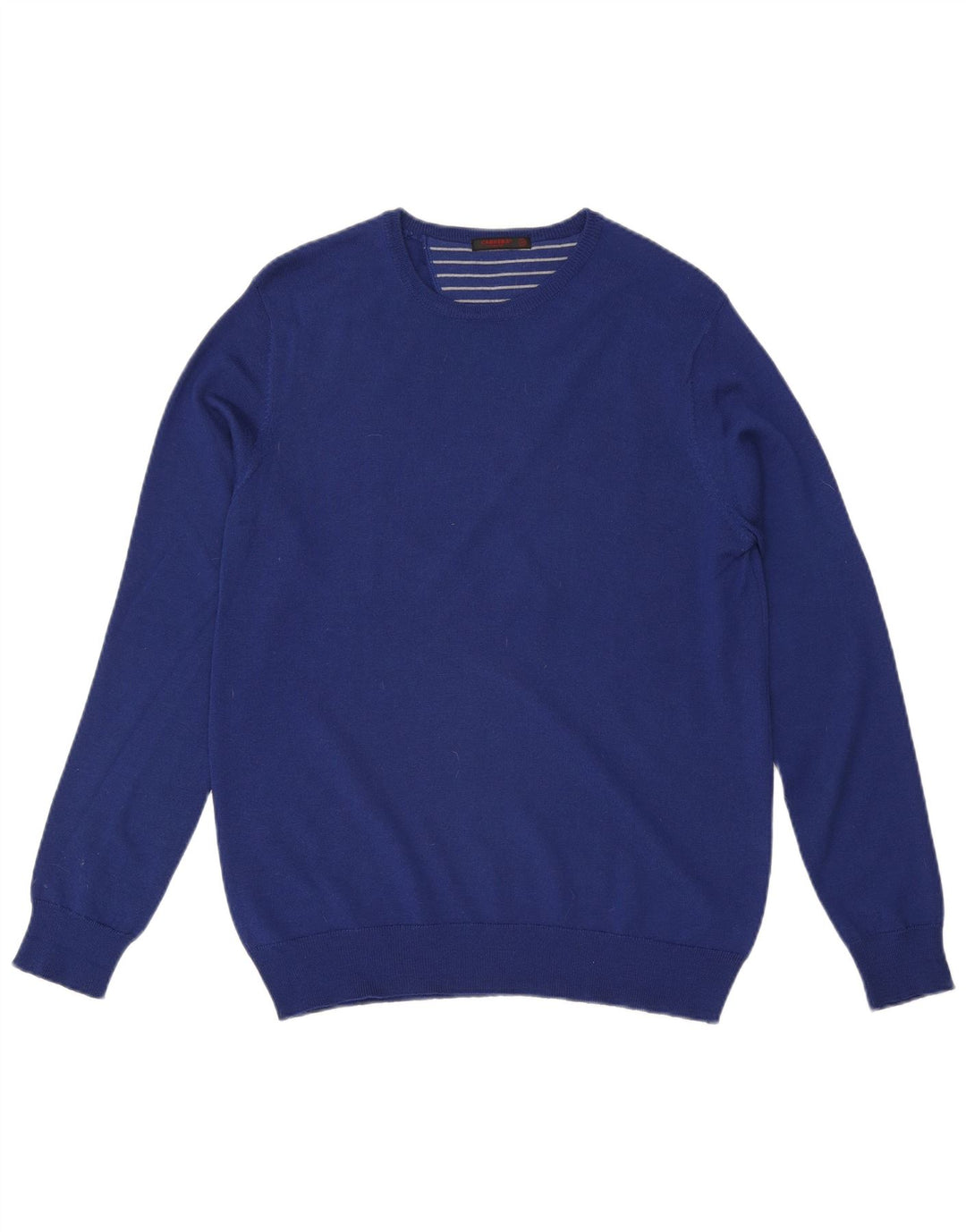 Suéter masculino Carrera com gola redonda de lã azul médio