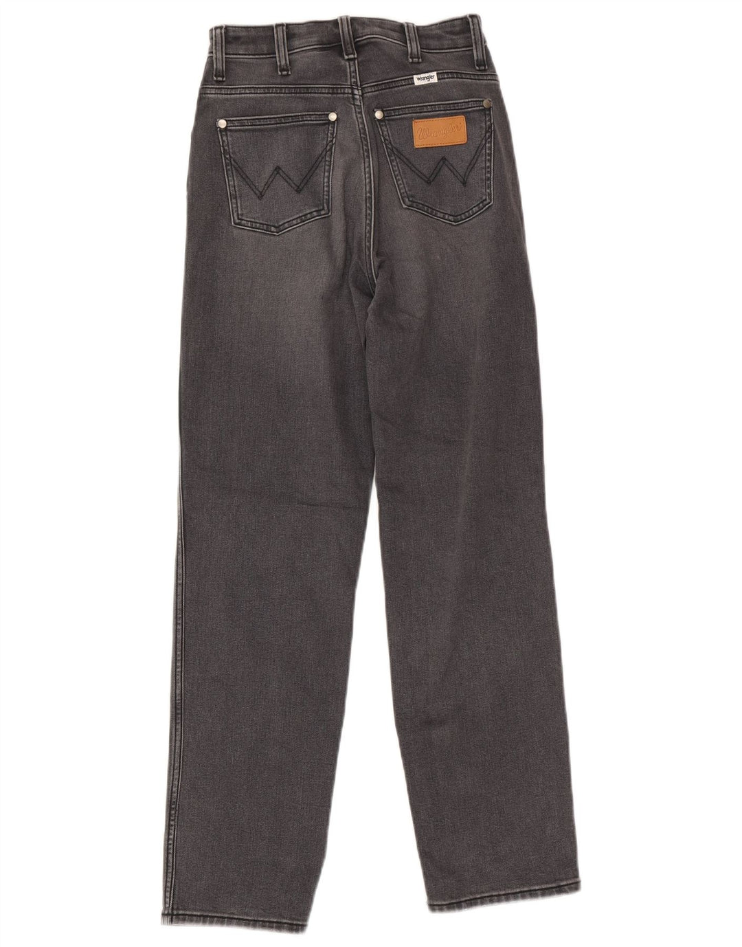 Wrangler feminino mom jeans reto W25 L32 algodão cinza