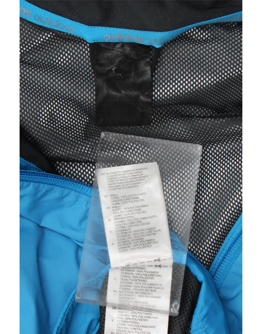 Adidas Mens Hooded Rain Jacket UK 40 Grande Azul Nylon