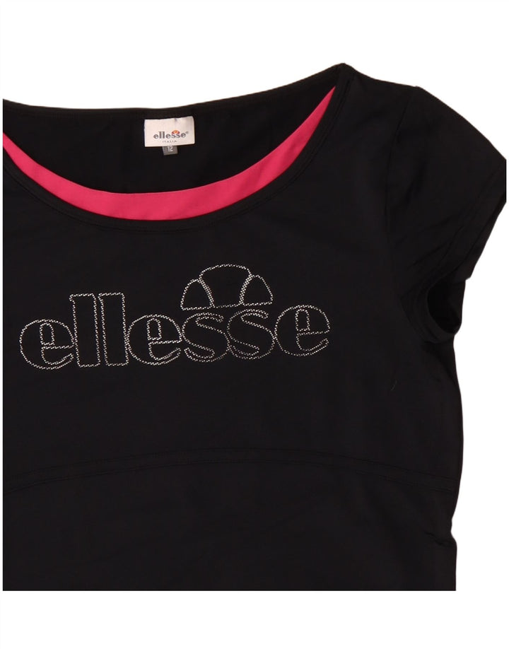 Camiseta feminina Ellesse com estampa gráfica UK 12 médio azul marinho colorblock