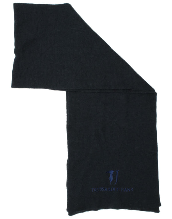 Trussardi Lenço retangular masculino de malha gráfica tamanho único azul marinho designer