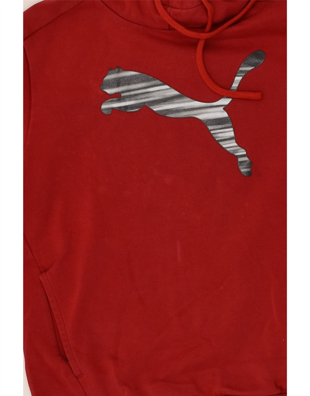 PUMA Mens Graphic Hoodie Jumper Small Burgundy Cotton | Vintage Puma | Thrift | Second-Hand Puma | Used Clothing | Messina Hembry 