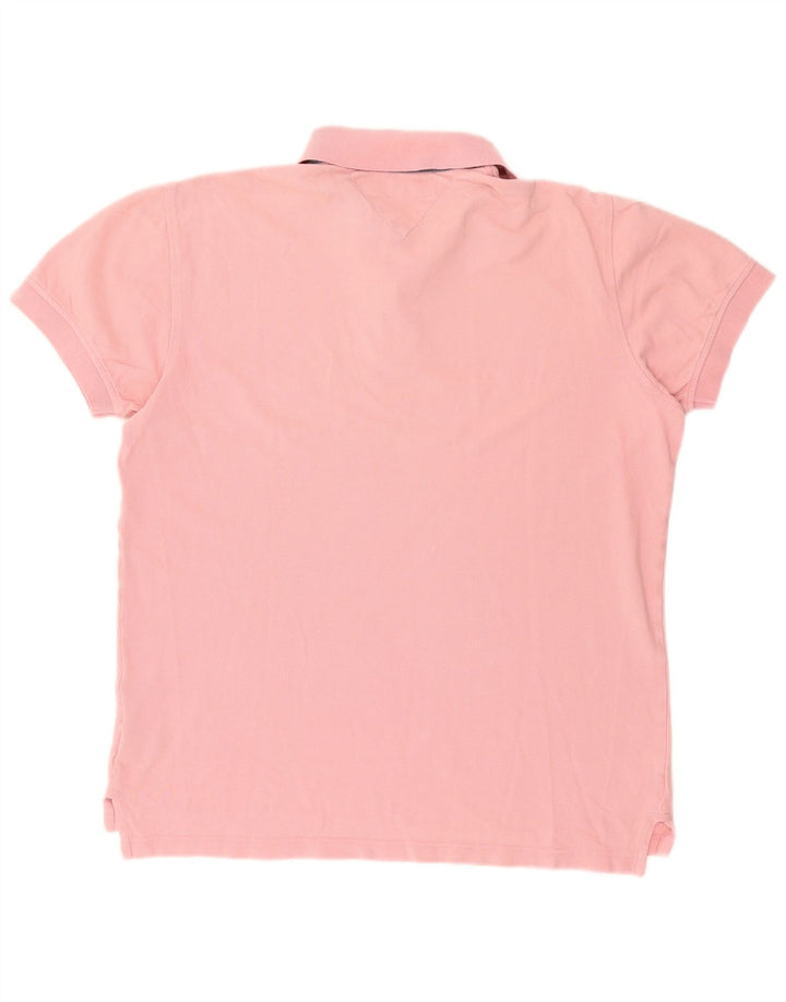 Camisa polo masculina TOMMY HILFIGER médio algodão rosa