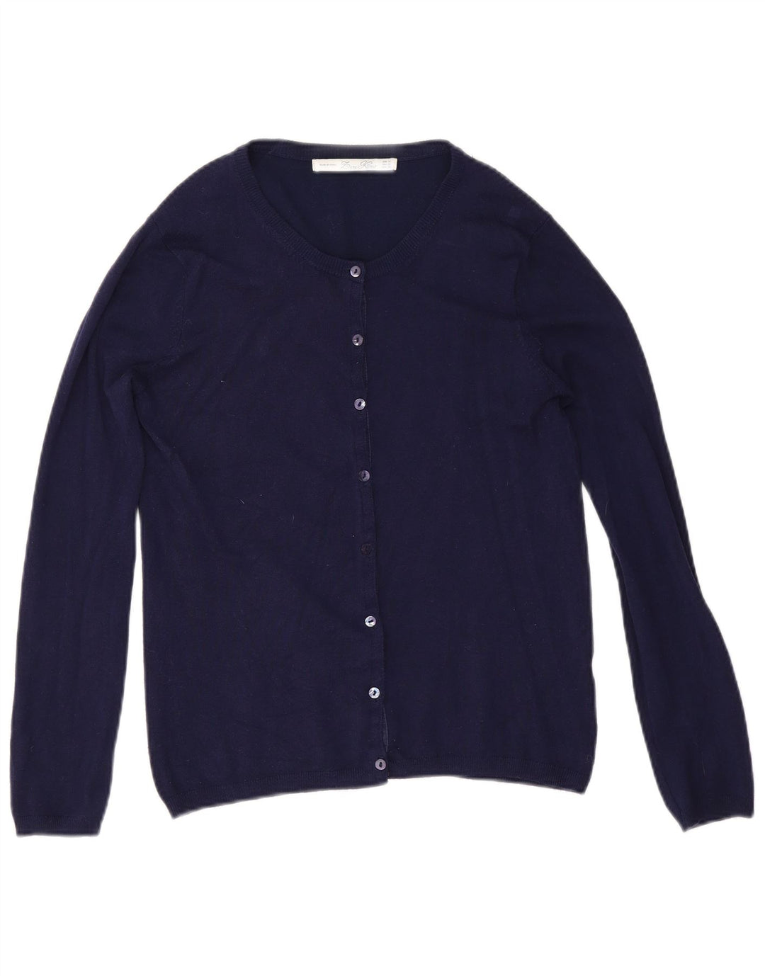 Suéter cardigã feminino Zara Reino Unido 14 médio azul marinho