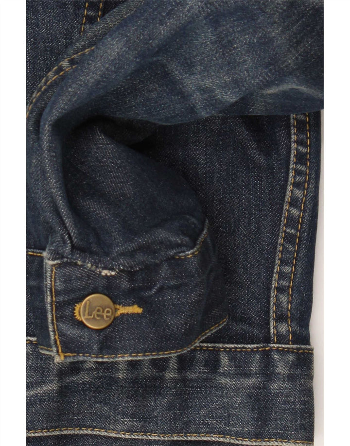 Jaqueta jeans feminina Lee UK 14 grande algodão azul