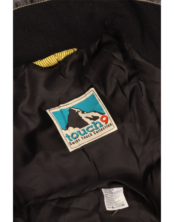 Jaqueta corta-vento feminina VINTAGE UK 14 algodão colorblock amarelo médio