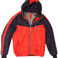 Jaqueta acolchoada masculina Puma UK 40 grande poliéster colorblock vermelho