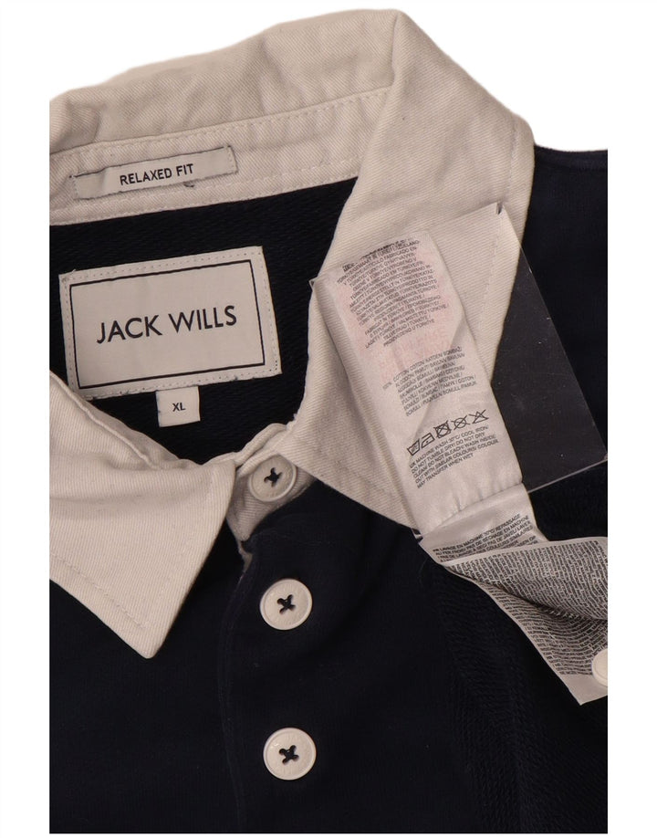 Camisa polo masculina de rugby JACK WILLS XL azul marinho bloco colorido