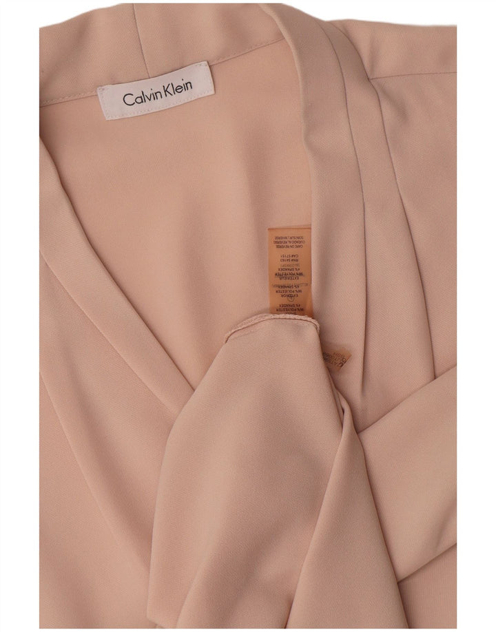 Blusa feminina sem mangas Calvin Klein, tamanho 14, grande, rosa, poliéster