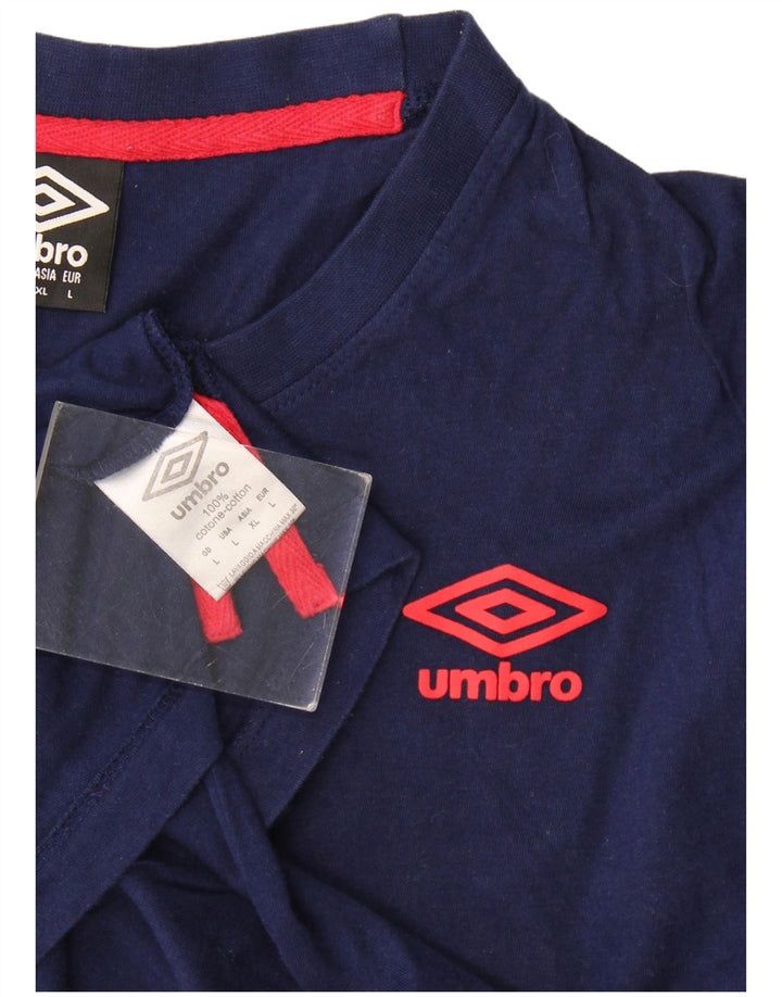 Camiseta masculina Umbro Top grande algodão azul marinho