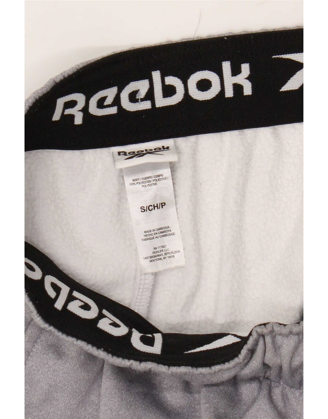 Reebok Mens Graphic Cargo Calças de treino Joggers Pequeno Poliéster Cinza