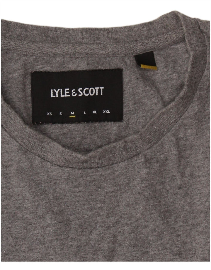 Camiseta masculina LYLE & SCOTT Top cinza médio algodão
