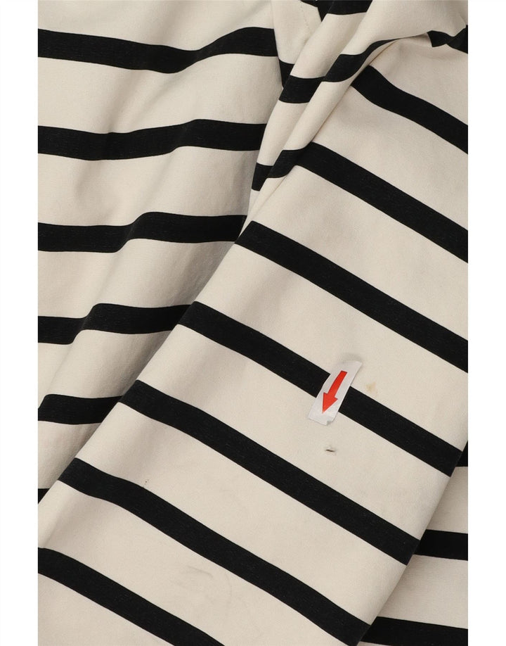 Jaqueta impermeável grande com capuz Joules feminina UK 18 XL listrada branca