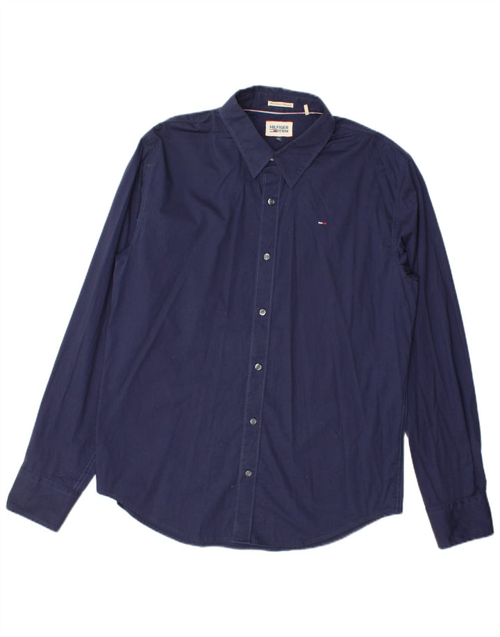Camisa masculina TOMMY HILFIGER XL azul marinho algodão