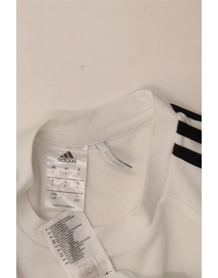 ADIDAS Mens Climalite T-Shirt Top Grande Branco Colourblock Poliéster