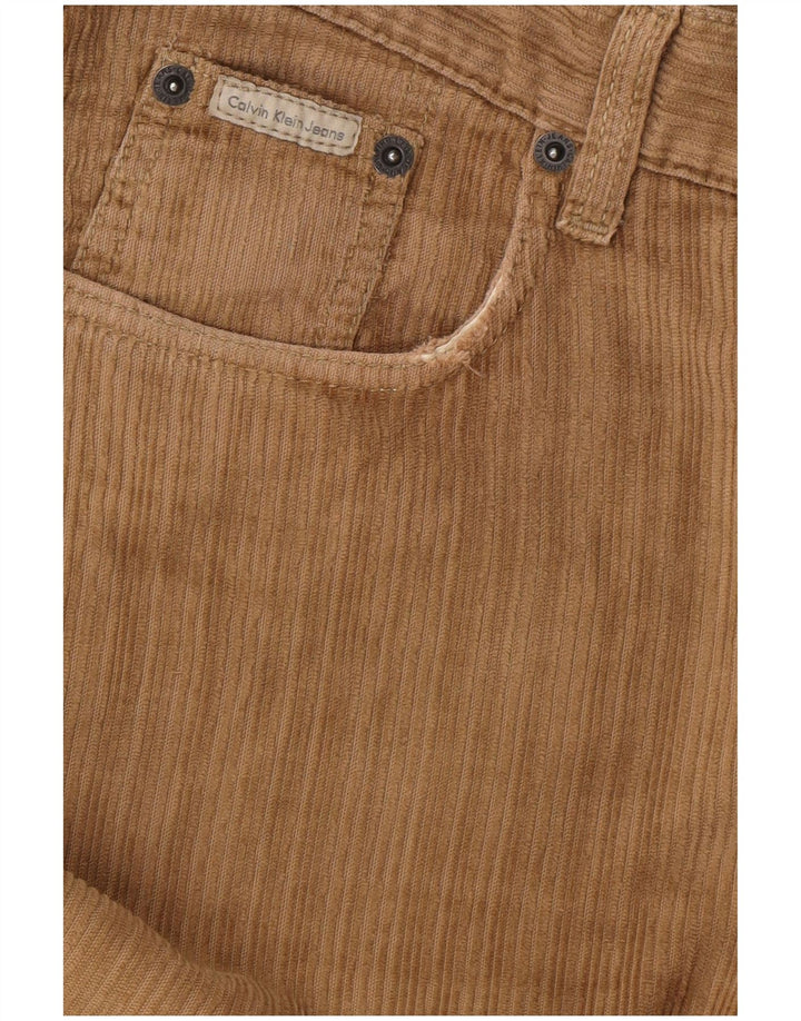 CALVIN KLEIN Calça masculina reta de veludo W31 L28 algodão bege