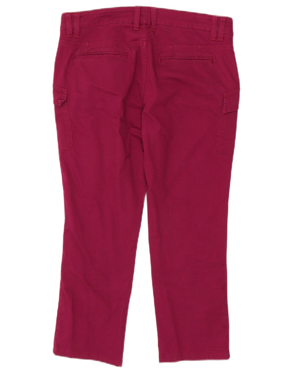 White Stuff Calça feminina reta casual UK 10 pequena W32 L23 rosa