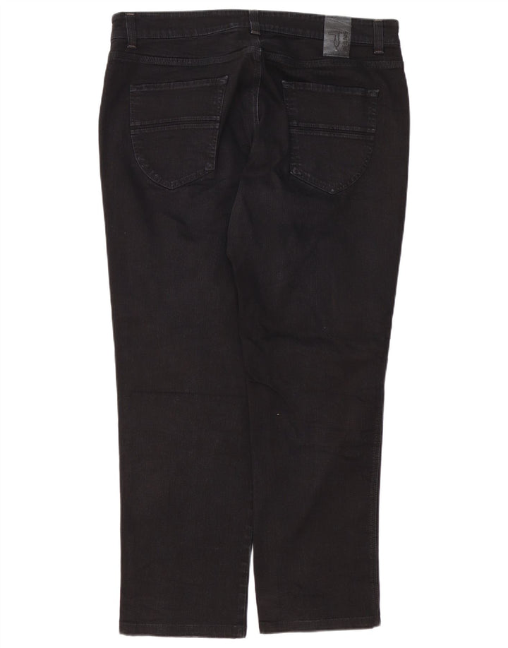 Trussardi Calça jeans reta masculina W40 L30 algodão preto