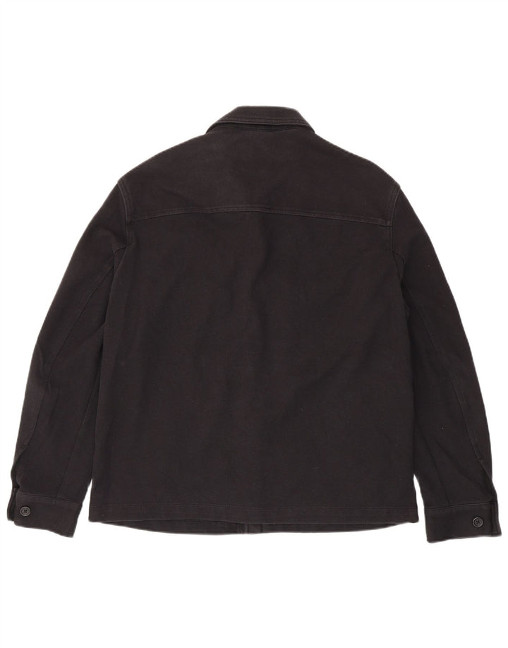 Jaqueta utilitária masculina Zara UK 38 algodão preto médio