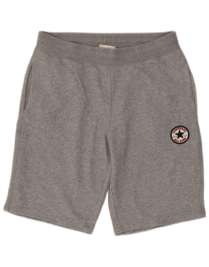 Shorts esportivos masculinos CONVERSE algodão manchado cinza médio