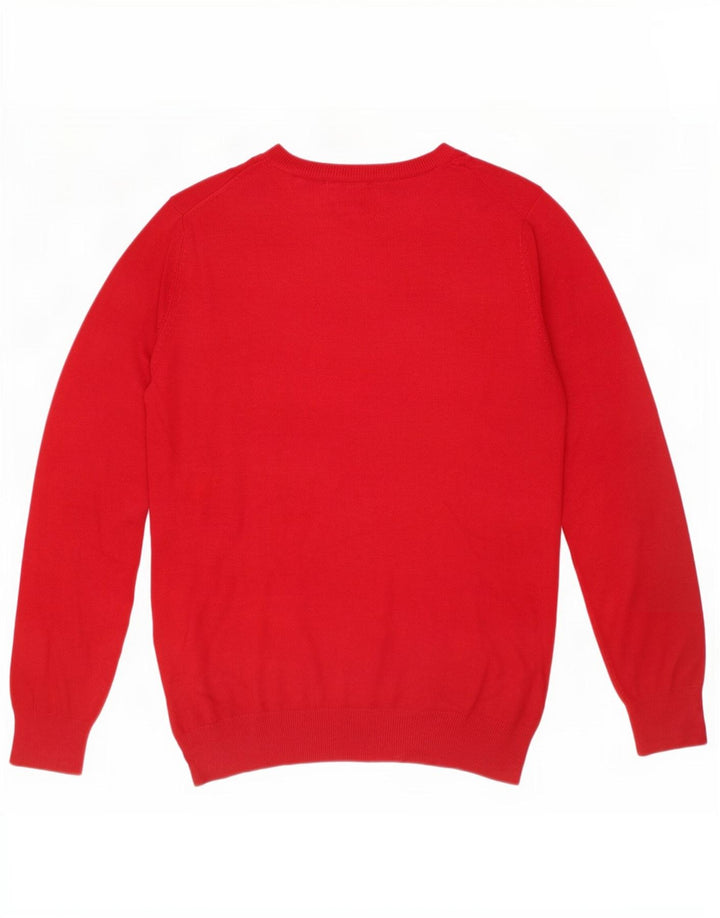 Suéter feminino Zara com decote em V Reino Unido 16 grande viscose vermelha