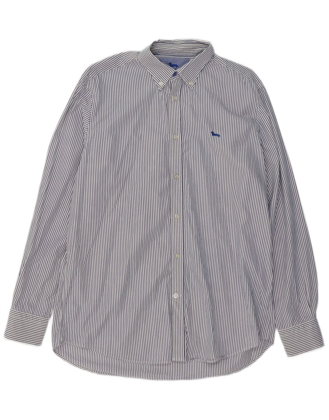 Camisa masculina de ajuste regular HARMONT & BLAINE XL azul risca de giz algodão