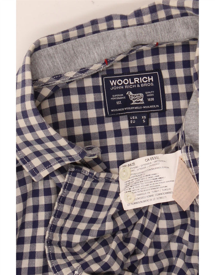 Camisa masculina de flanela WOOLRICH XS azul marinho algodão guingão
