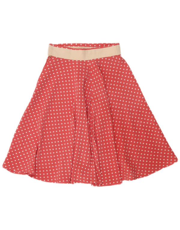 Saia feminina vintage linha A W25 XS bolinhas rosa