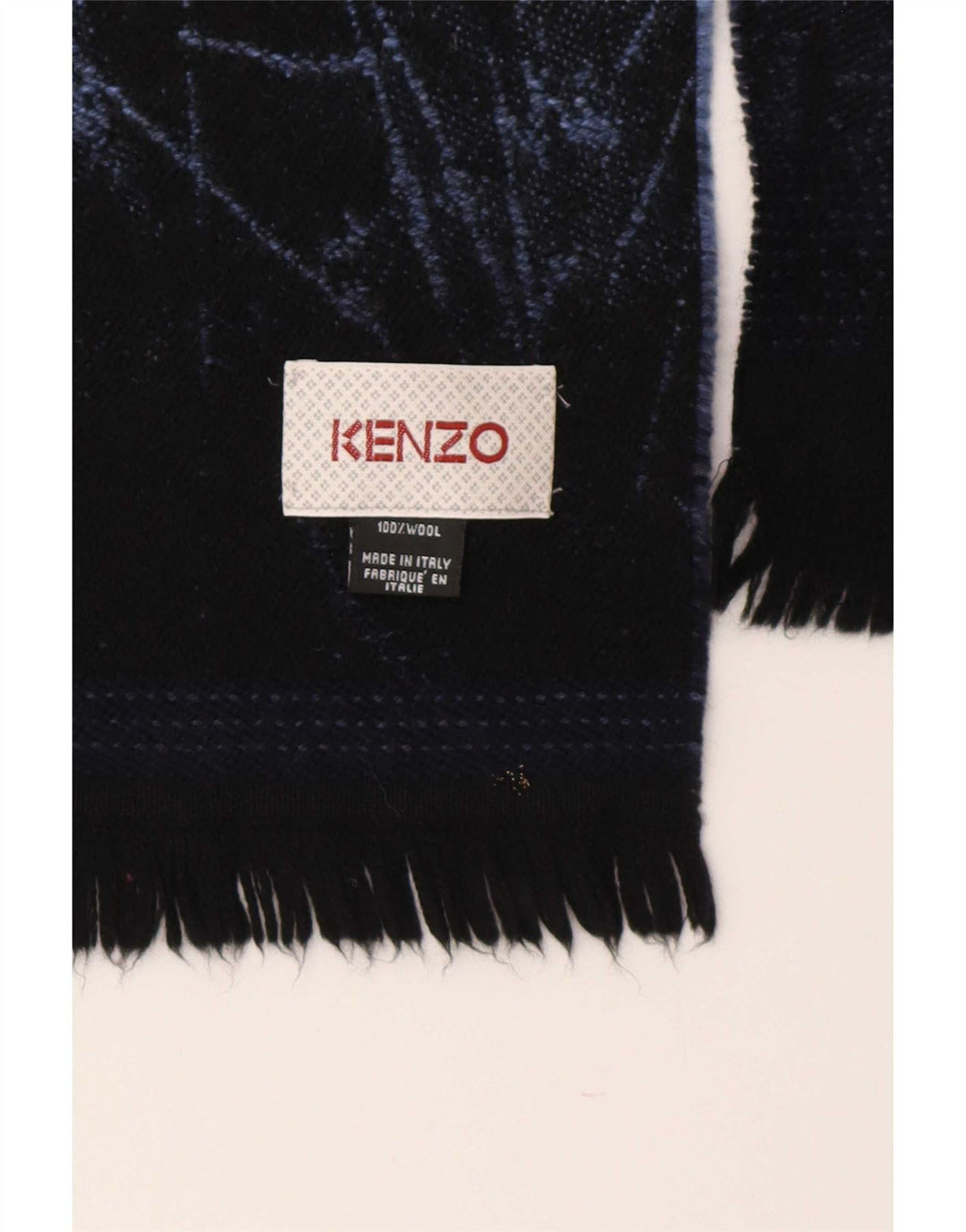 Lenço feminino Kenzo com padrão abstrato retangular de lã azul marinho tamanho único