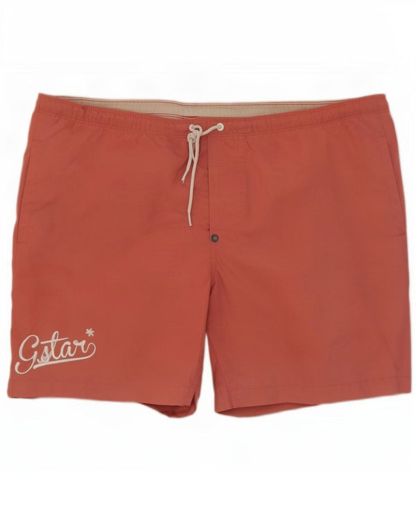 G-Star Mens Graphic Natação Shorts Grande Poliéster Vermelho
