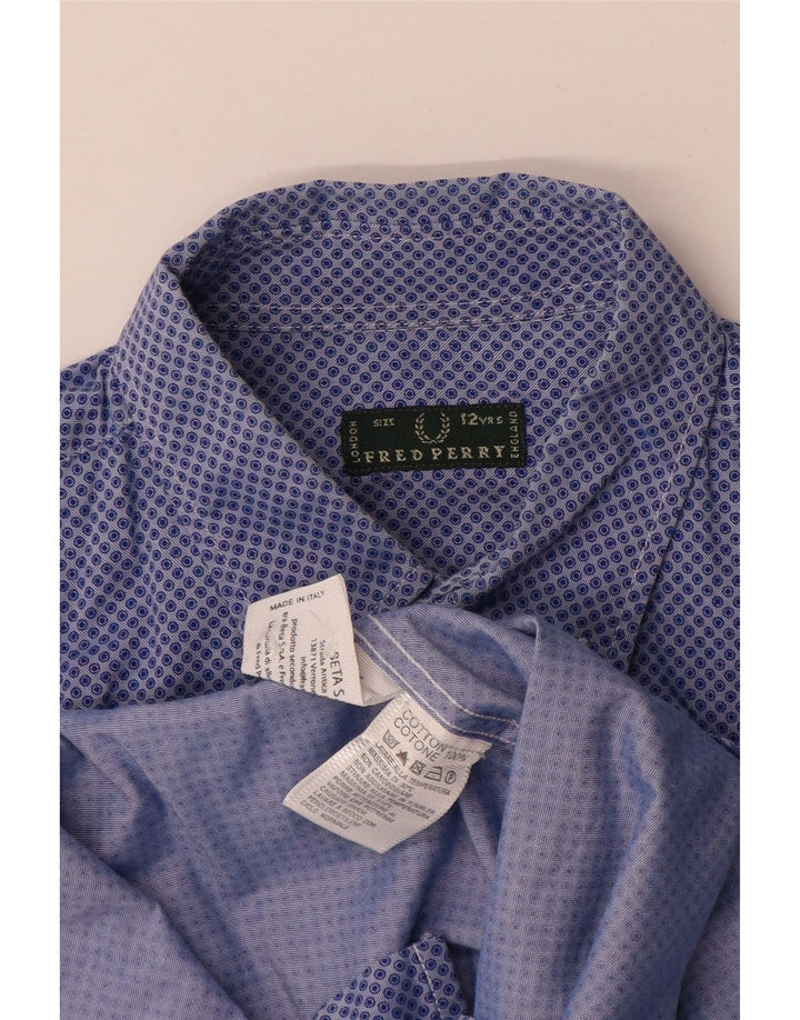 Camisa masculina FRED PERRY 11-12 anos algodão manchado azul
