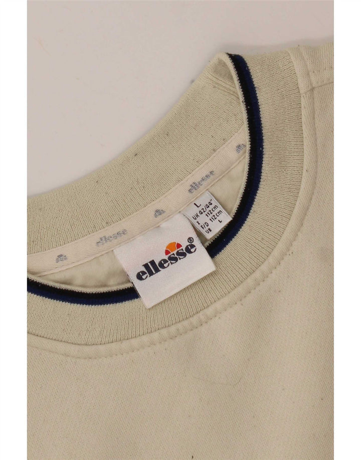Ellesse moletom gráfico masculino jumper UK 42/44 grande bege