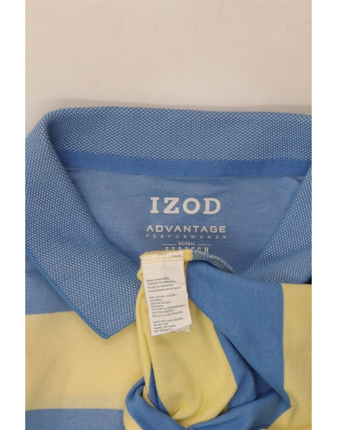 Camisa polo masculina IZOD XL algodão listrado azul
