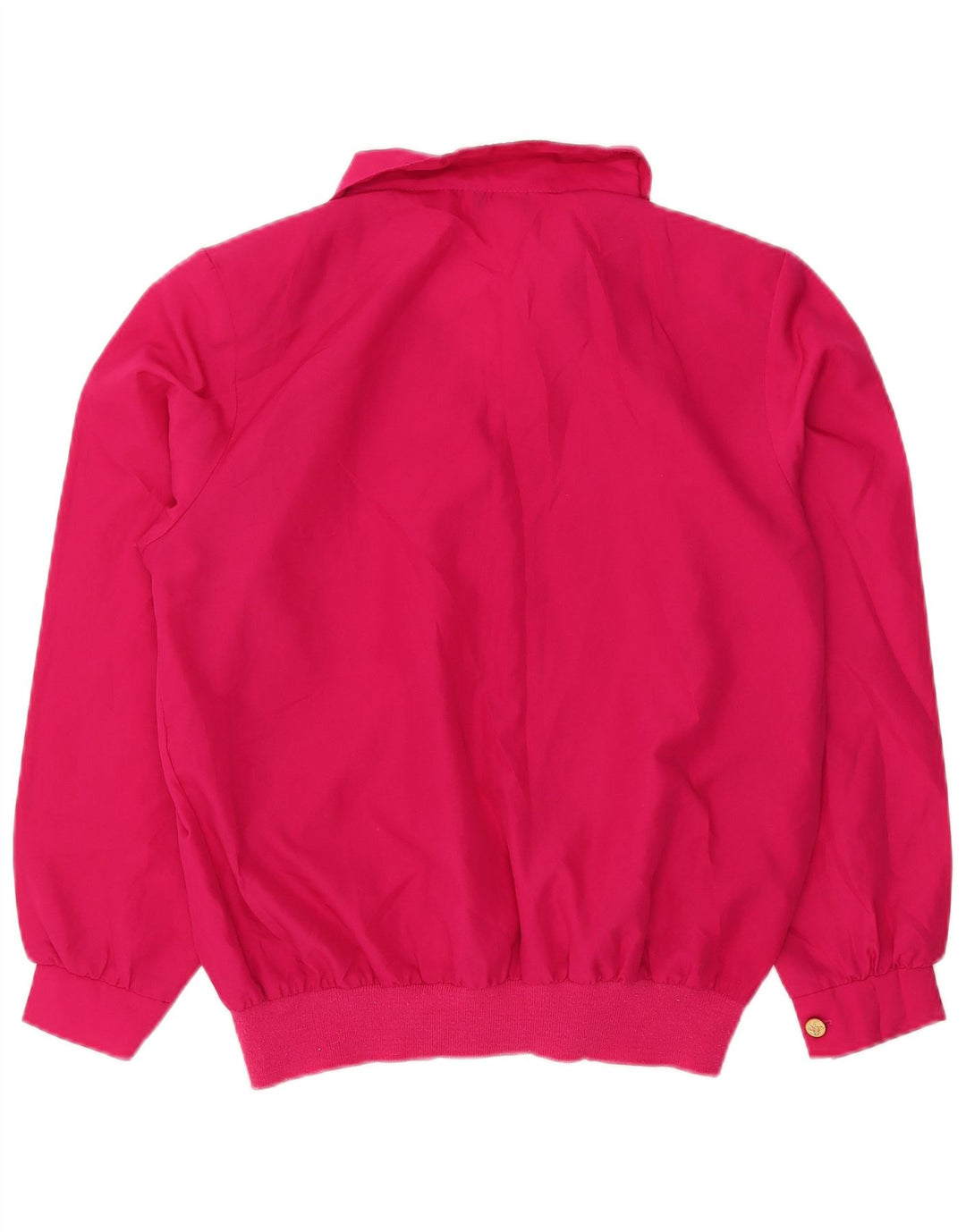 Blusa feminina vintage de manga comprida superdimensionada US 14 XL rosa poliéster
