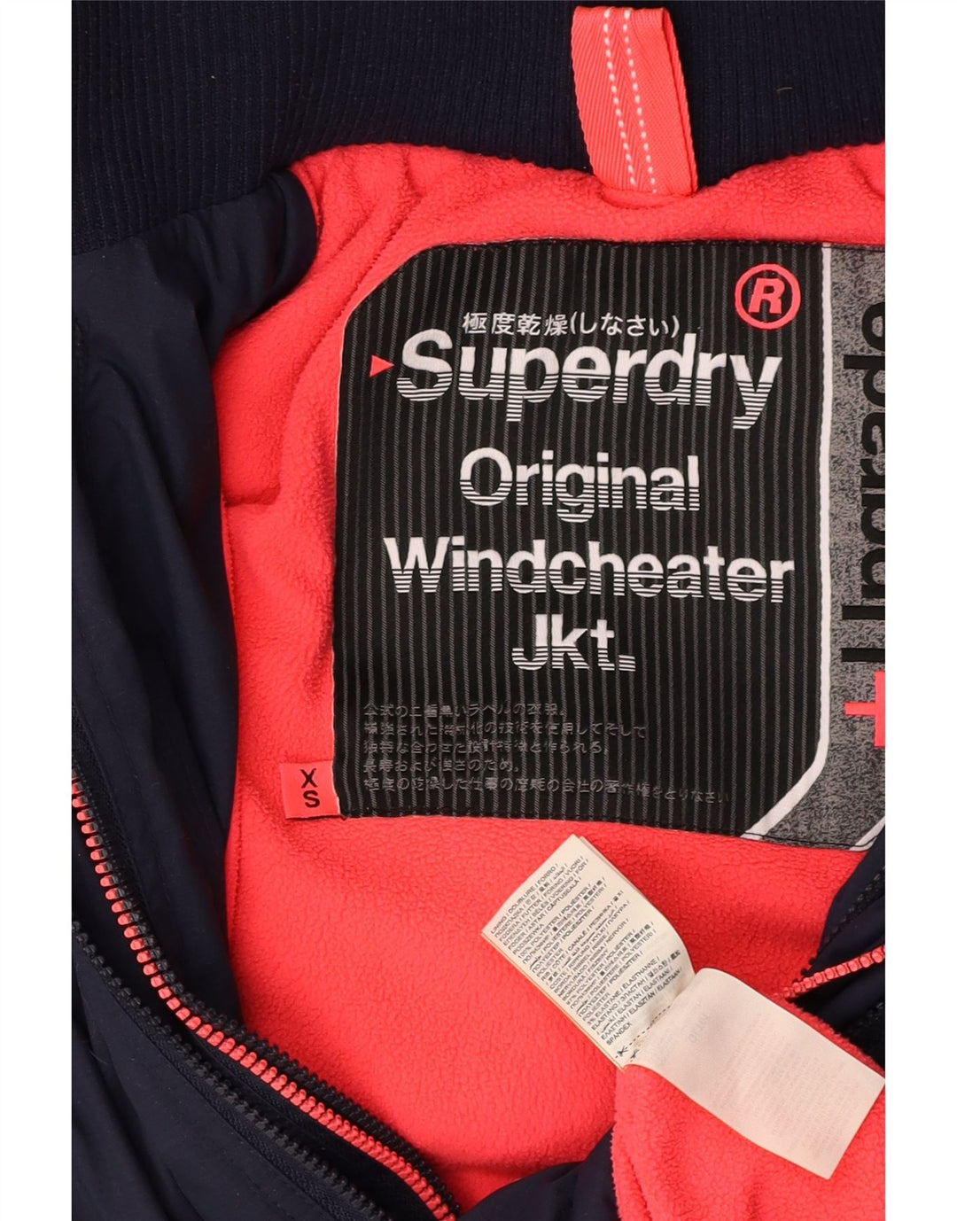 Jaqueta corta-vento superdimensionada feminina SUPERDRY UK 6 XS azul marinho