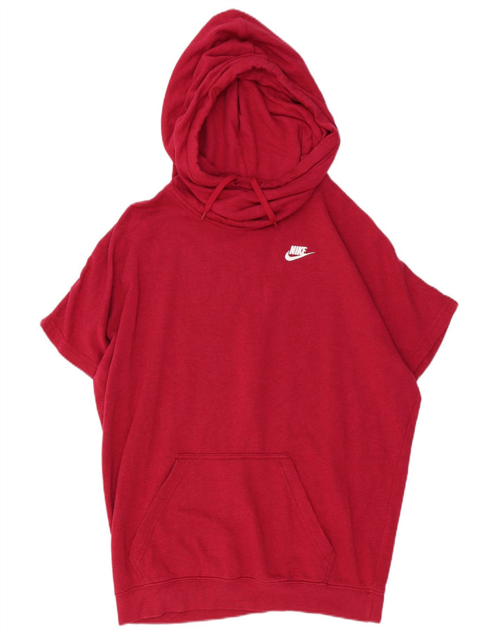 Jumper com capuz grande de manga curta Nike feminino Longline UK 10 pequeno rosa