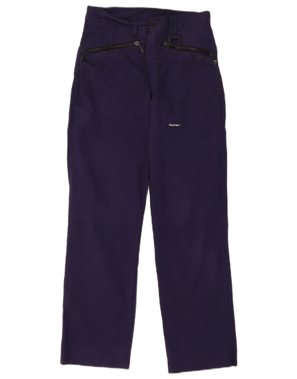 Calça cargo feminina Rohan cintura alta reta W28 L28 poliéster azul marinho