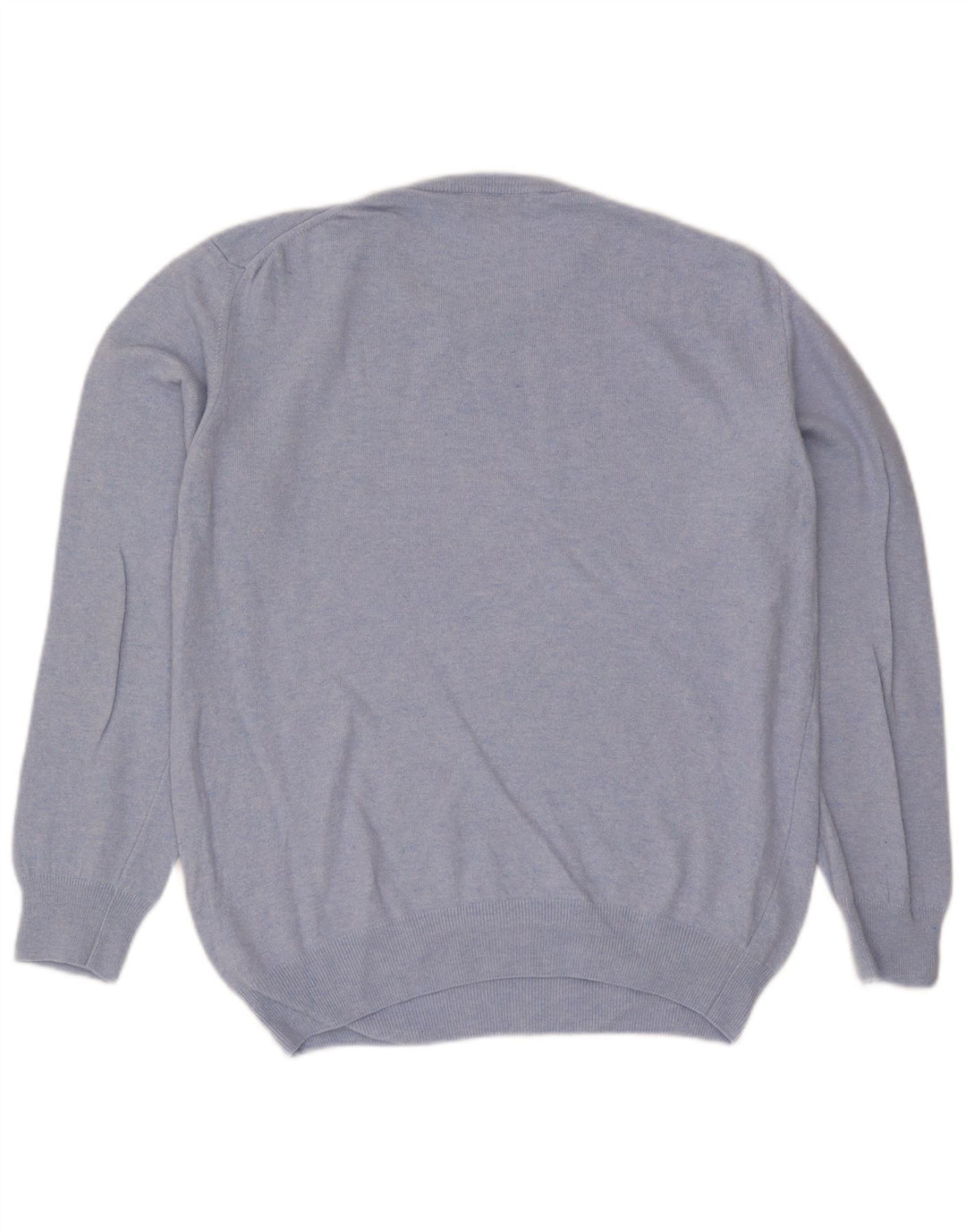 Suéter masculino Trussardi com gola redonda de lã azul médio