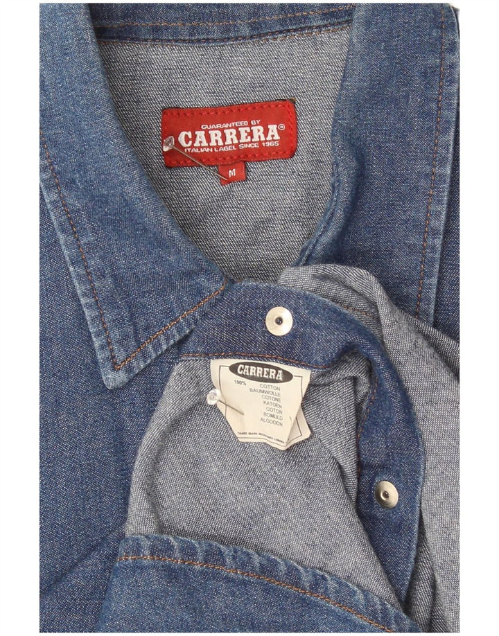 Camisa jeans masculina Carrera algodão azul médio