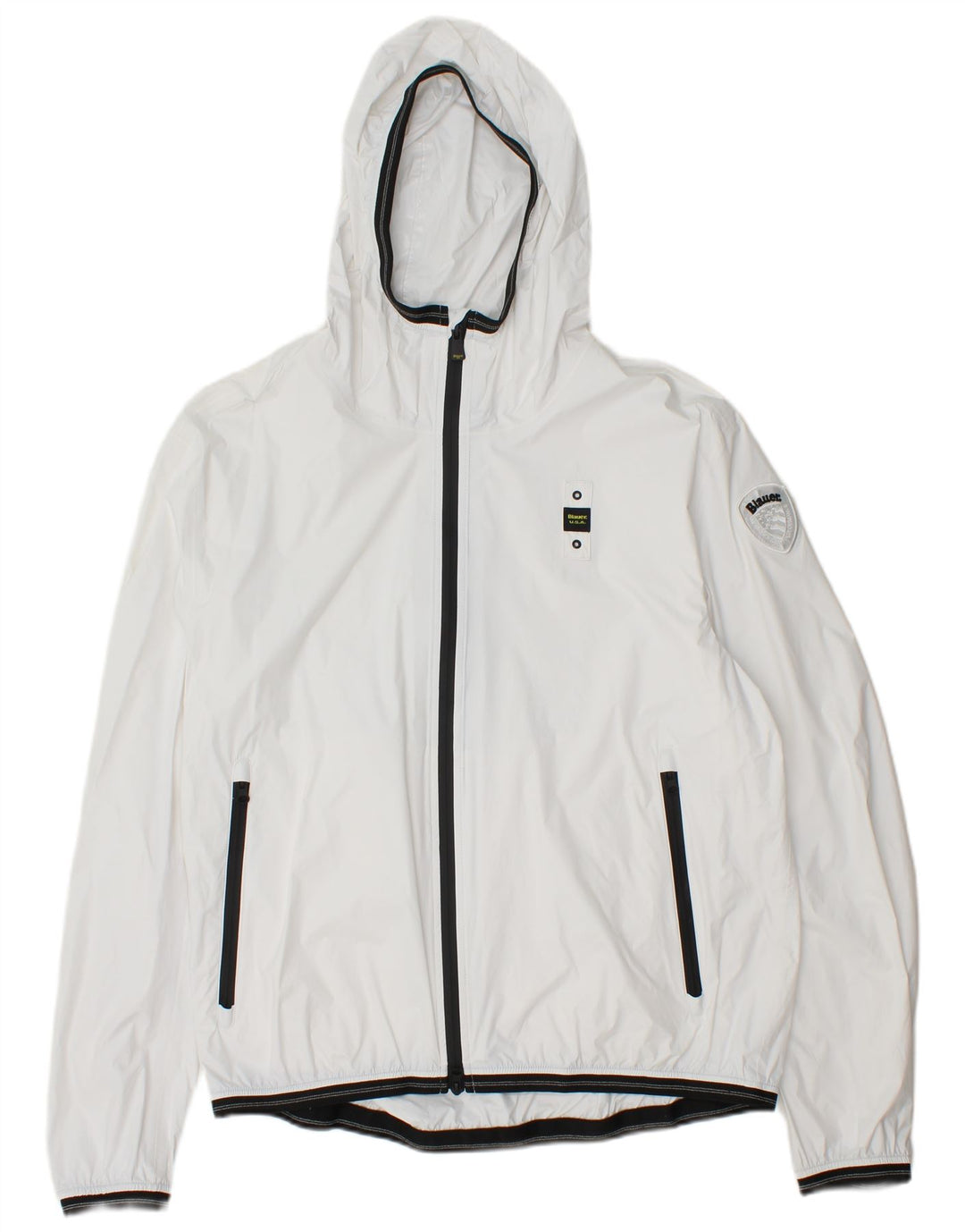 Jaqueta de chuva feminina com capuz BLAUER UK 20 2XL poliamida branca