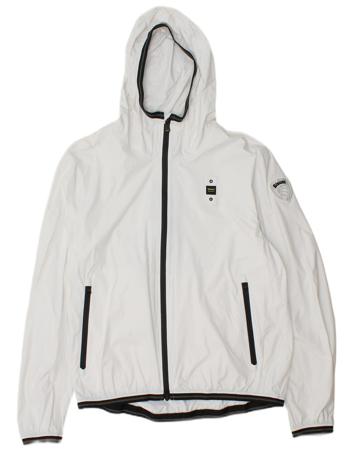 Jaqueta de chuva feminina com capuz BLAUER UK 20 2XL poliamida branca