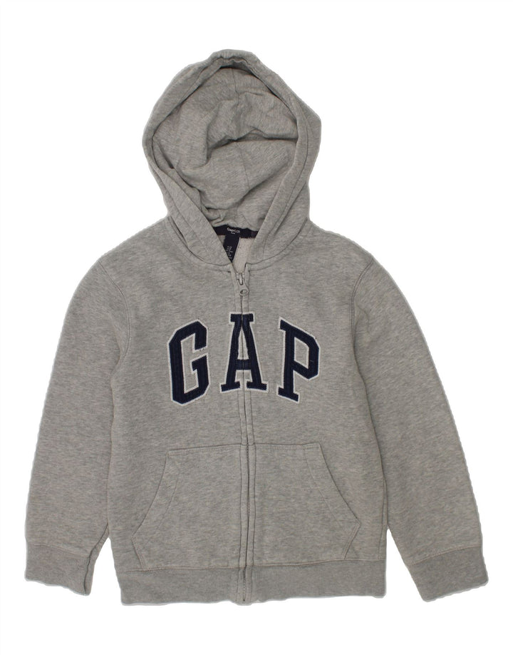 GAP Boys Graphic Zip Hoodie Sweater 6-7 Years Grey Cotton Vintage Gap and Second-Hand Gap from Messina Hembry 