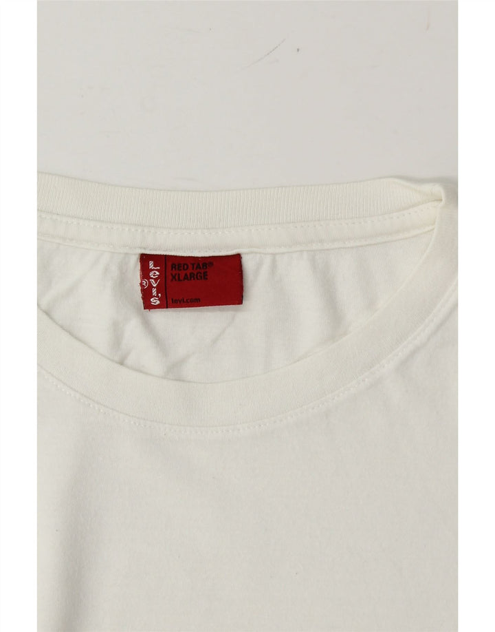 LEVI'S Mens T-Shirt Top XL White Vintage Levi's and Second-Hand Levi's from Messina Hembry 